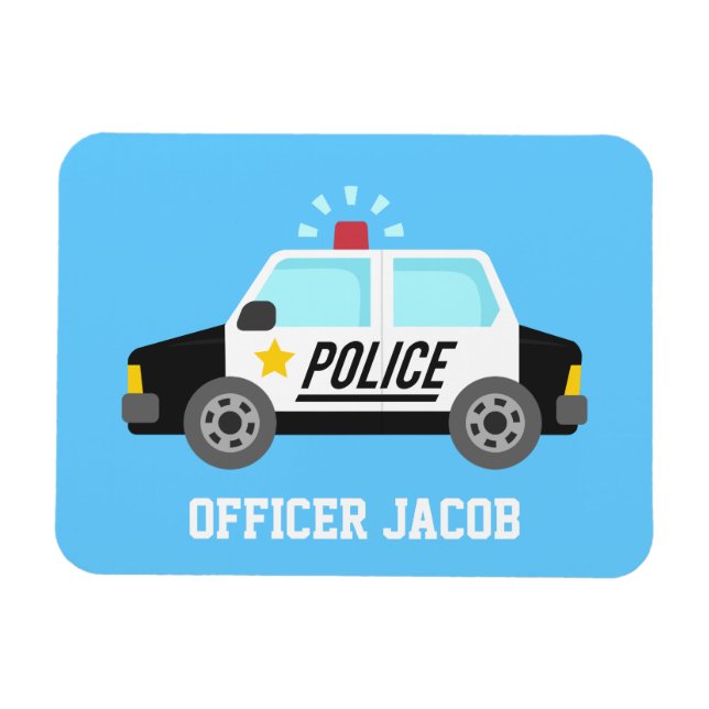 Klassischer Polizeiwagen mit Siren-Offizier Person Magnet (Horizontal)