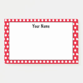 Klassischer Polka Dot Roter und Weißer Individuell Post-it Klebezettel