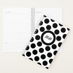 Klassischer Polka Dot Schwarz-weißer Planer