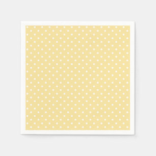 Klassischer Polka-Punkt Weiß - Kanariengelb Serviette