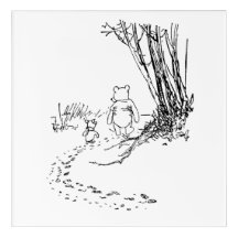 Klassischer Pooh Bär & Piglet Wandkunst beim Spazi