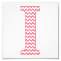 Klassischer Preppy Pink Zickzack Letter I Monogram