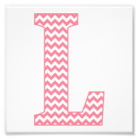 Klassischer Preppy Pink Zickzack Letter L Monogram