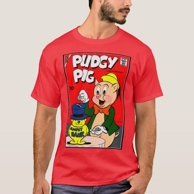Klassischer Pudgy Pig T - Shirt (Vorderseite)