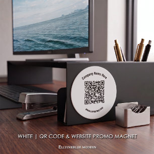 Klassischer QR-Code für "White Promotion Business Magnet