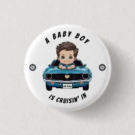 Klassischer Race Car Baby Boy Cruisin' in Dusche Button