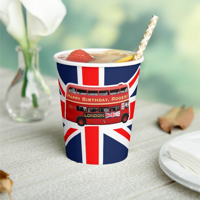 Klassischer Red London Doppeldecker Bus Pappbecher (In Situ)