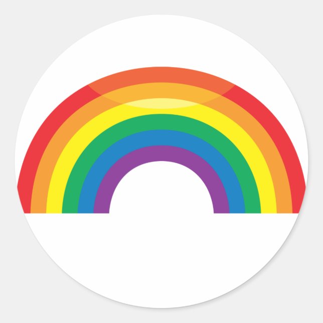 Klassischer Regenbogen Runder Aufkleber (Vorderseite)