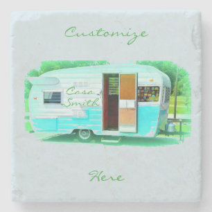 Klassischer Reiseanhänger Thunder_Cove Steinuntersetzer