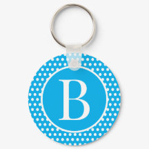 Klassischer Retro-Anfangsbuchstaben Sky Blue Polka