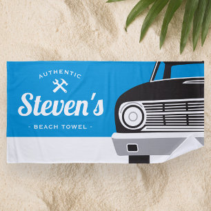 Klassischer Retro-Auto Benutzerdefinierter Name Strandtuch