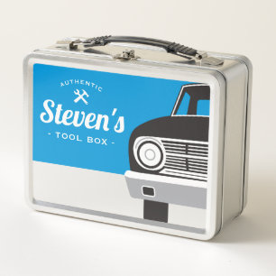 Klassischer Retro-Auto Werkzeugkiste mit individ Metall Lunch Box