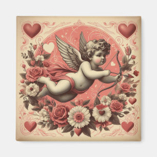 Klassischer/Retro-Cupid zum Valentinstag Magnet