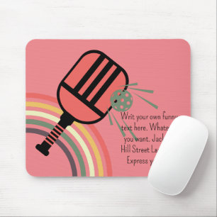 Klassischer retro gestreifter Pickleball in Rosa Mousepad