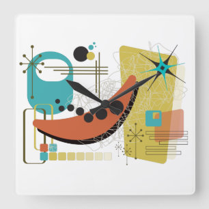 Klassischer Retro-Redux Quadratische Wanduhr