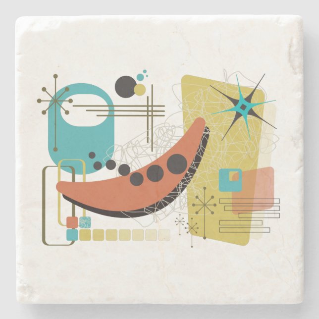 Klassischer Retro-Redux-Stone-Untersetzer Steinuntersetzer (Vorderseite)