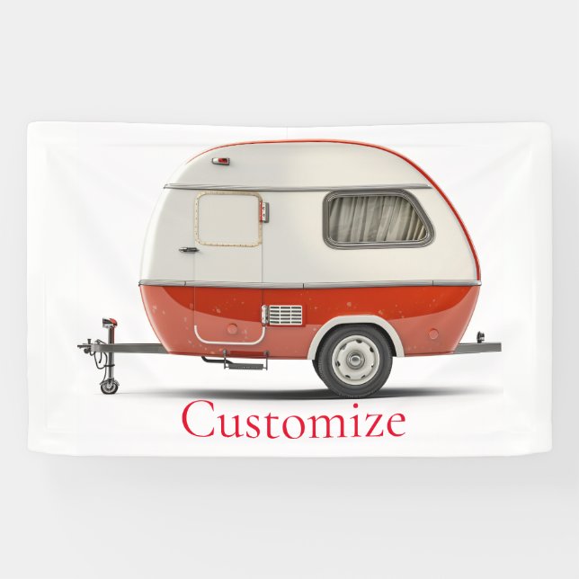 Klassischer Retro Teardrop Camper Thunder_Cove Banner (Horizontal)