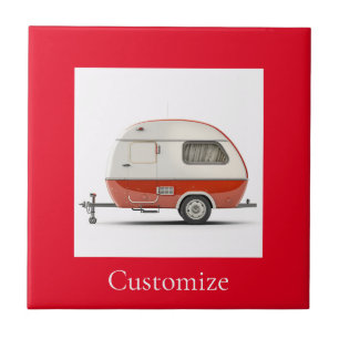 Klassischer Retro Teardrop Camper Thunder_Cove Fliese