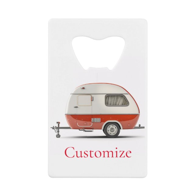 Klassischer Retro Teardrop Camper Thunder_Cove Geldbeutel Flaschenöffner (Vorderseite)