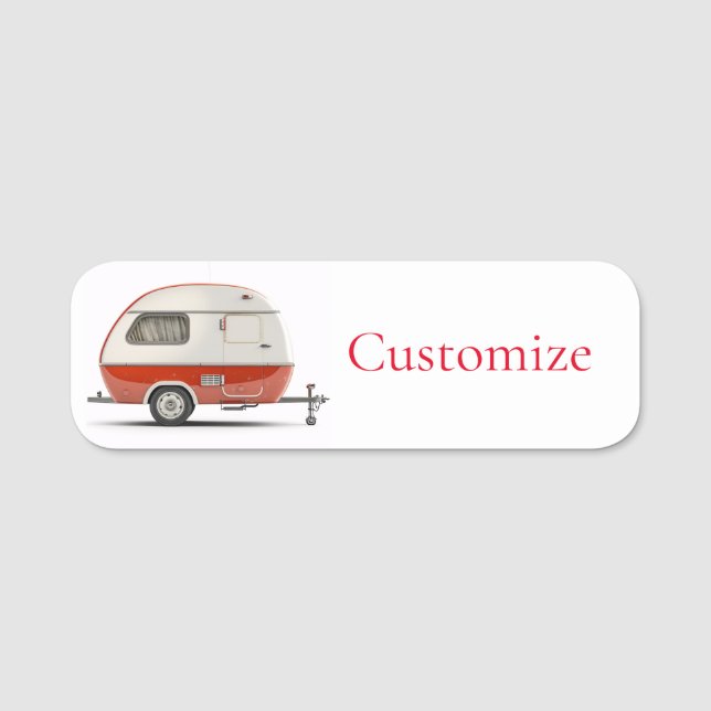 Klassischer Retro Teardrop Camper Thunder_Cove Namensschild (Vorderseite)