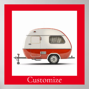 Klassischer Retro Teardrop Camper Thunder_Cove Poster