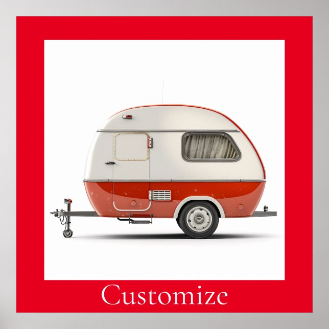 Klassischer Retro Teardrop Camper Thunder_Cove Poster (Vorne)