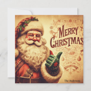 Klassischer Retro-Weihnachtsmann Frohe Weihnachten