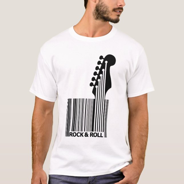 Klassischer Rock'n'Roll-Strichcode T-Shirt (Vorderseite)