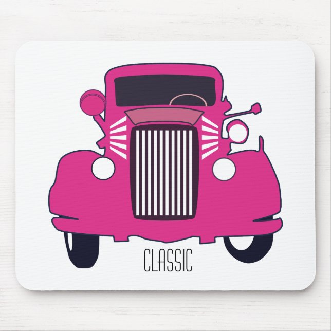 Klassischer rosa Auto-Mauspad Mousepad (Vorne)