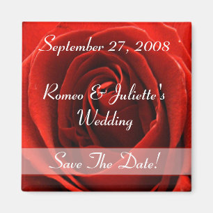 Klassischer Rosen-Hochzeits-Mitteilungs-Magnet Magnet