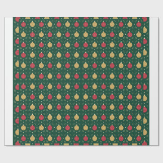 Klassischer Rot- und Goldschmuck Weihnachtspapier Geschenkpapier