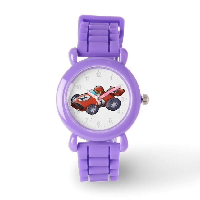 Klassischer roter Cartoon für Kinder Armbanduhr (Vorderseite)