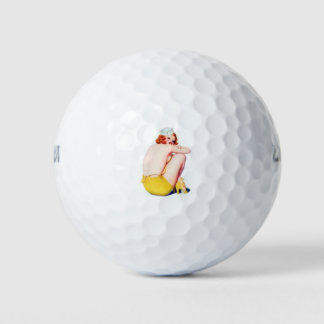 Klassischer roter Kopf-PinUp Golfball