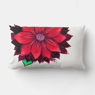KLASSISCHER ROTER POINSETTIA Entwurf Lendenkissen