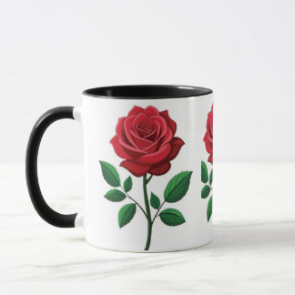 Klassischer roter Rosen-Botanik-Zweifarben-Kaffeeb Tasse