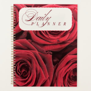 Klassischer roter Rosen Luxus-Tagesplaner Planer