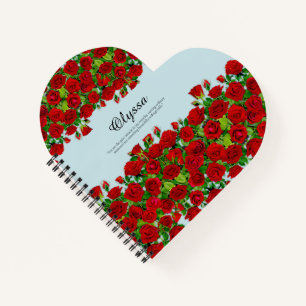 Klassischer roter Rosengarten Romantischer benutze Notizbuch