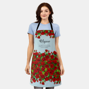 Klassischer roter Rosengarten Romantischer benutze Schürze