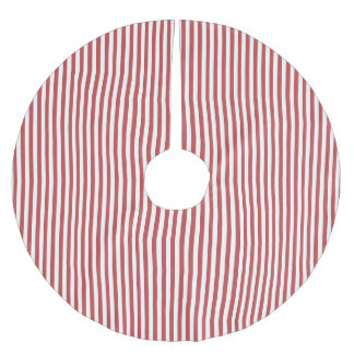 Klassischer roter Streifen-Weihnachtsbaum-Unterroc Polyester Weihnachtsbaumdecke