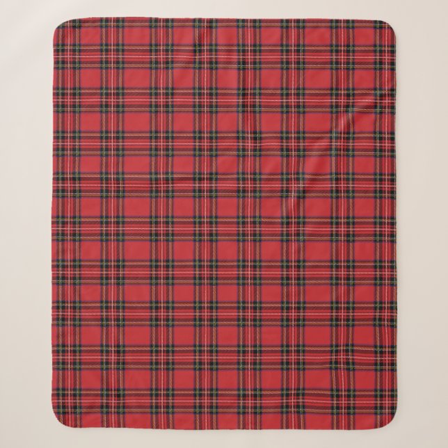 Klassischer Roter Tartan Kariert Sherpa Blanket Sherpadecke (Vorderseite)