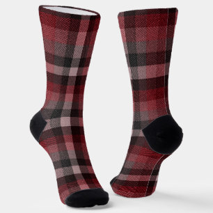 Klassischer roter Tartan-Karostoff. Socken