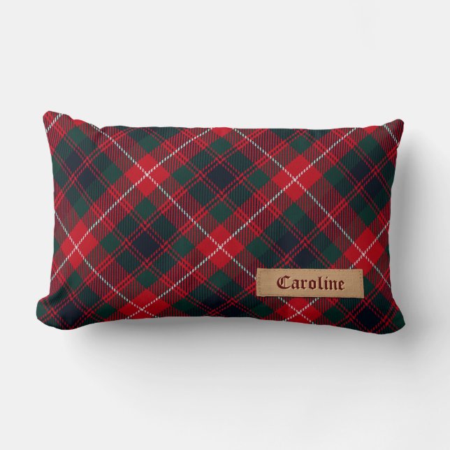 Klassischer roter Tartan-königliches Lendenkissen (Vorderseite)