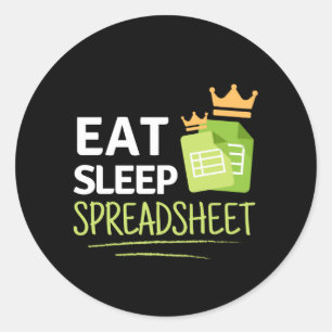Klassischer Round-Sticker für Schlafspreadsheet Runder Aufkleber