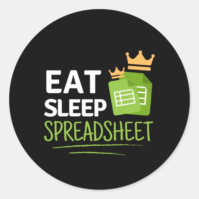 Klassischer Round-Sticker für Schlafspreadsheet Runder Aufkleber (Vorderseite)