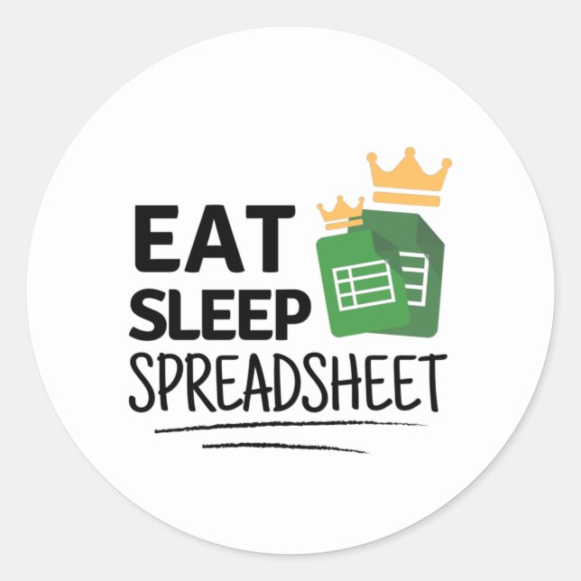 Klassischer Round-Sticker für Schlafspreadsheet Runder Aufkleber (Vorderseite)