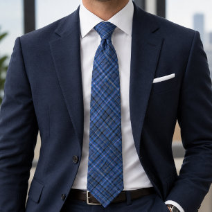 Klassischer Royalblauer Tartan-Karo Krawatte