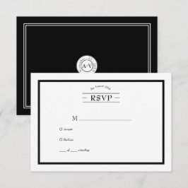 Klassischer RSVP für Lässige Schwarz-weiße Hochzei