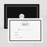 Klassischer RSVP für Lässige Schwarz-weiße Hochzei