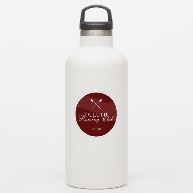 Klassischer Ruderverein Aufkleber (Wassserflasche)