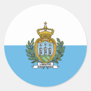 Klassischer Rundaufkleber der Flagge San Marino Runder Aufkleber